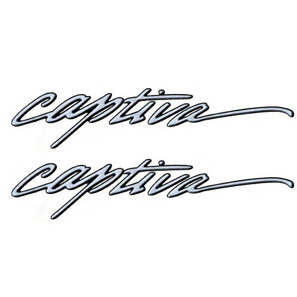 Rinker Boat Decals - Captiva 19 3/8 X 4 1/2 Inch Black White Gray Pair