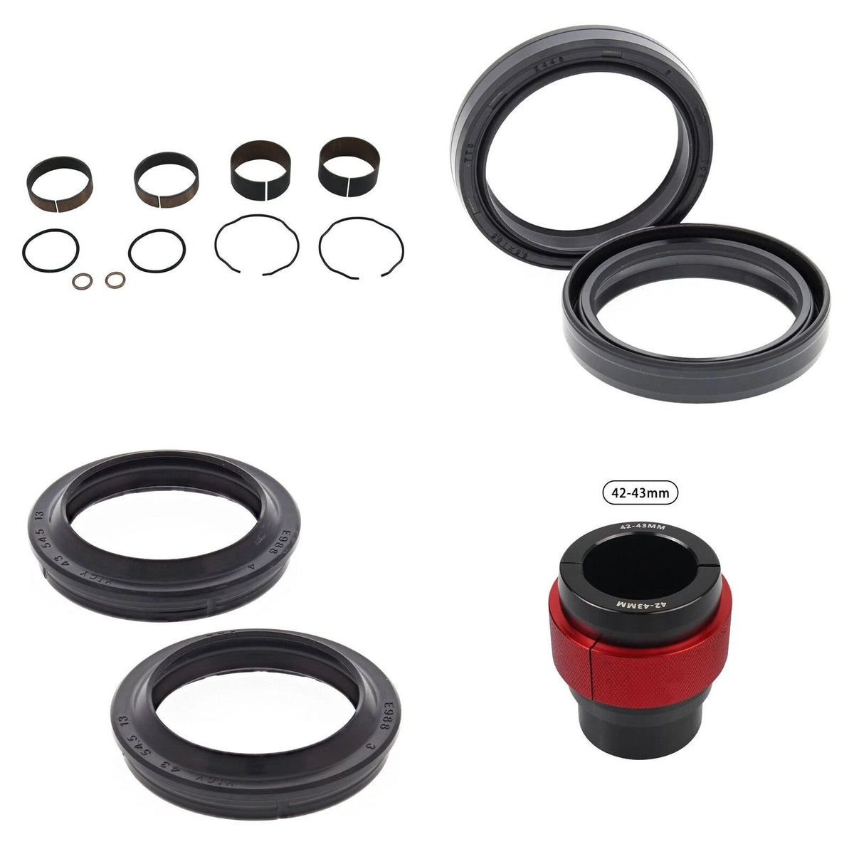 Complete Front Fork Rebuild Kit for Suzuki GSXR750 1988-1990 with Driver