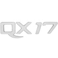 Rinker Boat Raised Decal 2190182 - QX 17 Silver 8 1/2 X 2 3/8 Inch