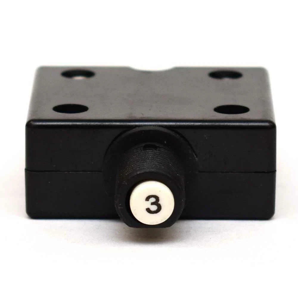 Carling Boat Circuit Breaker - Press-to-Reset 3A Black White
