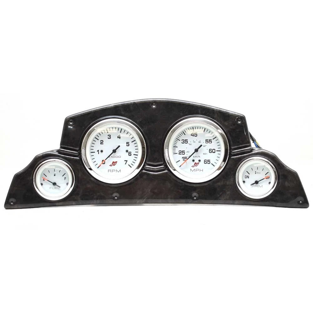 Lund Boat Gauge Dash Panel 2243866 - Gray Woodgrain with Mercury Gauges