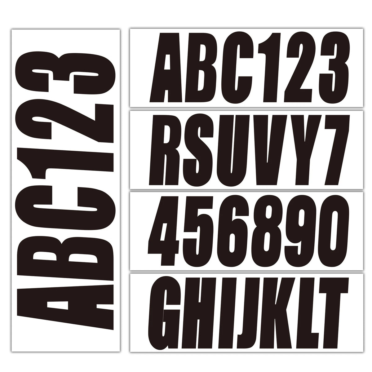 Boat Registration Numbers & Letters 4Pack Custom 3 - " Boat & Jetski Stickers