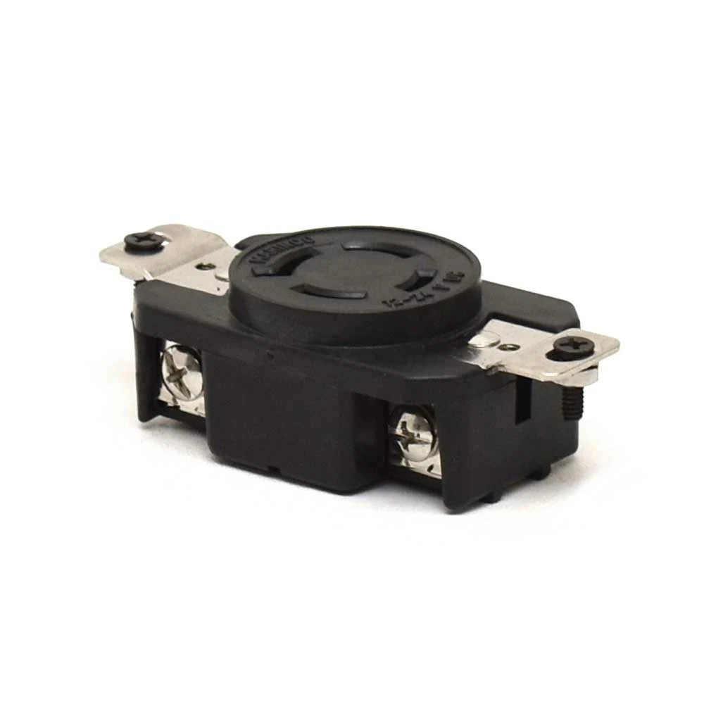 Marinco Boat Power Outlet - Black Plastic 12 - 24 VDC 4 Pin Plug