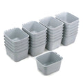 24-Pack - Gray Cage Bowls Made of Durable Plastic for Farm Animals and Pets