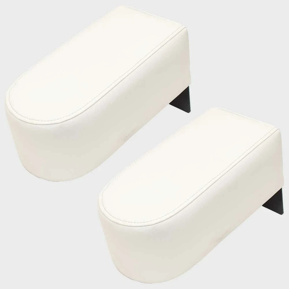 Boat Moveable Armrests - White Vinyl - Foam Padding (set of 2)
