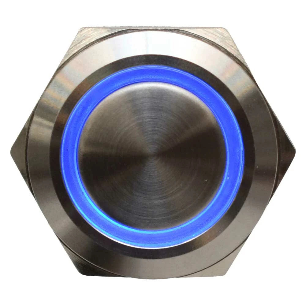 BEP Boat Push Button Switch - Chris Craft On/Off Blue LED 12V