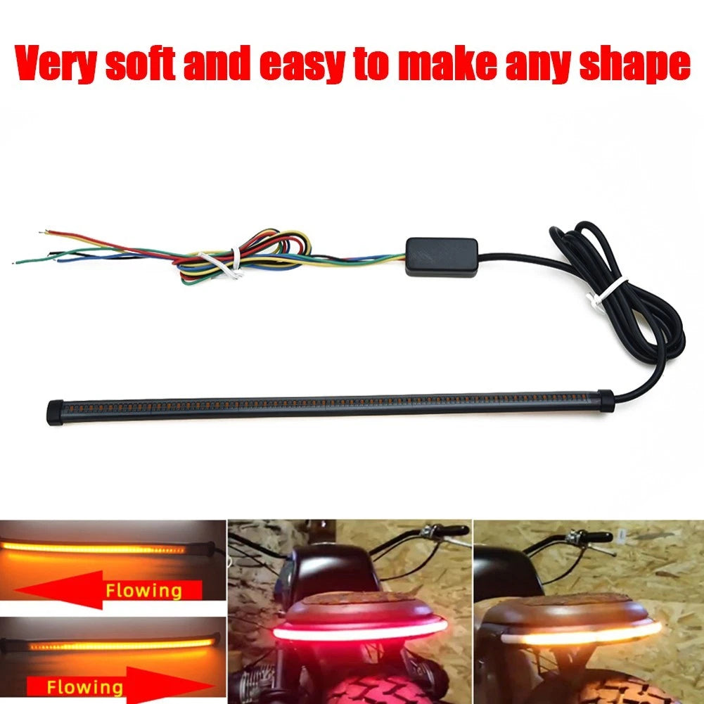 Flexible Motorcycle Motorbike LED Strip Rear Tail Indicator Brake Turn Light