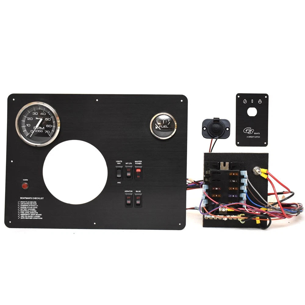 G3 Boat Dash Gauge Switch Panel 73427428 - Black with 12V