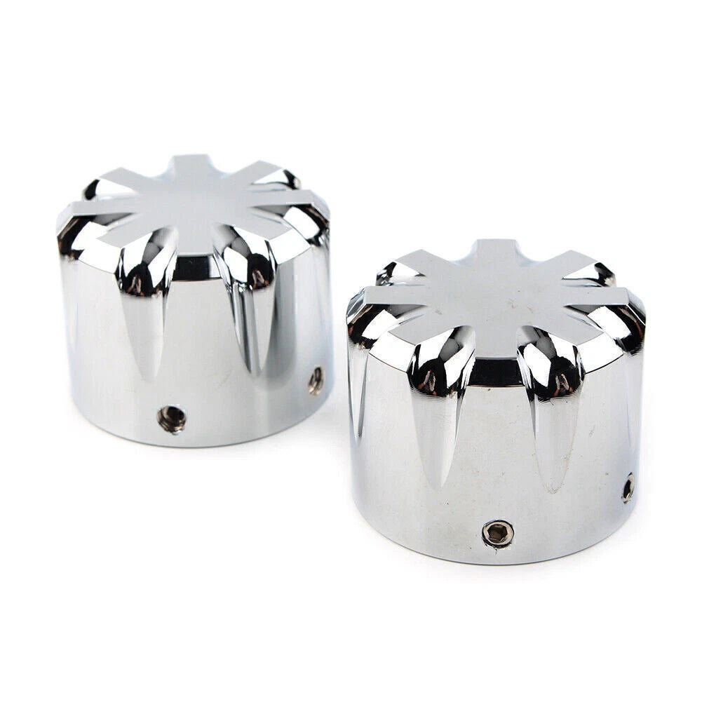 Front Chrome Axle Nut Cover Bolt for Harley Touring Softail Road King Glide Dyna