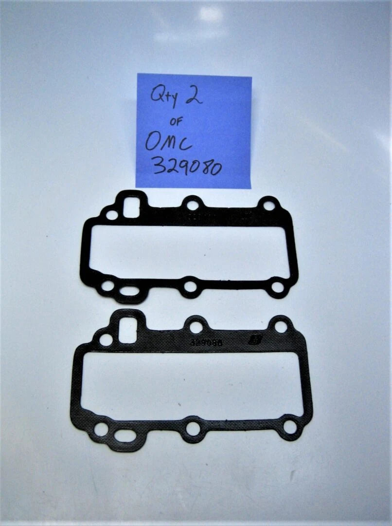 OMC 329080 2 Pack OEM Evinrude Johnson Outboard Exhaust Cover Gaskets