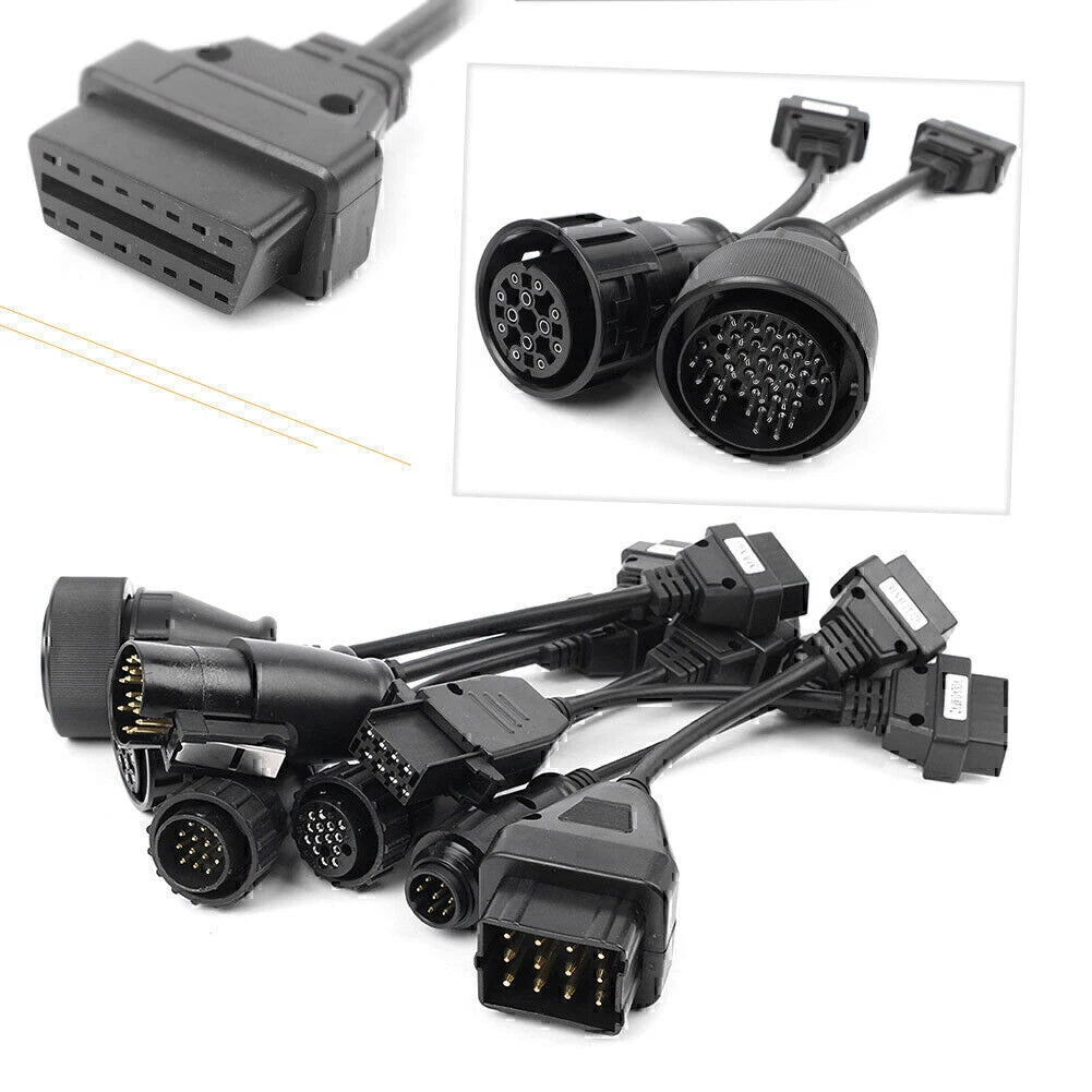 8pcs Car Cable Connecter Full Set OBD2 OBDII Adapter for Car Diagnostic Tool