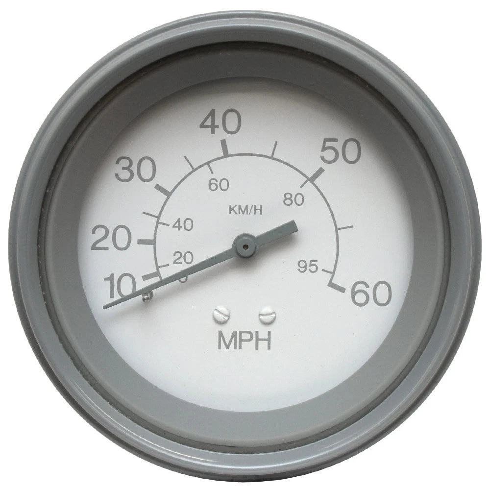 Teleflex Boat Speedometer 66514 - 60 MPH 3 1/4 Inch Gray - White
