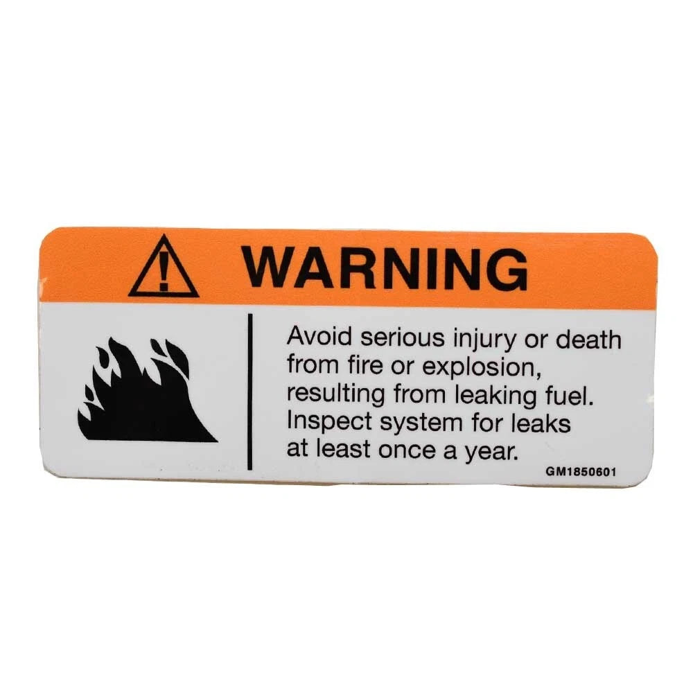 Boat Warning Decal GM1850601 - Leaking Fuel 4 1/4 X 1 3/4 Inch