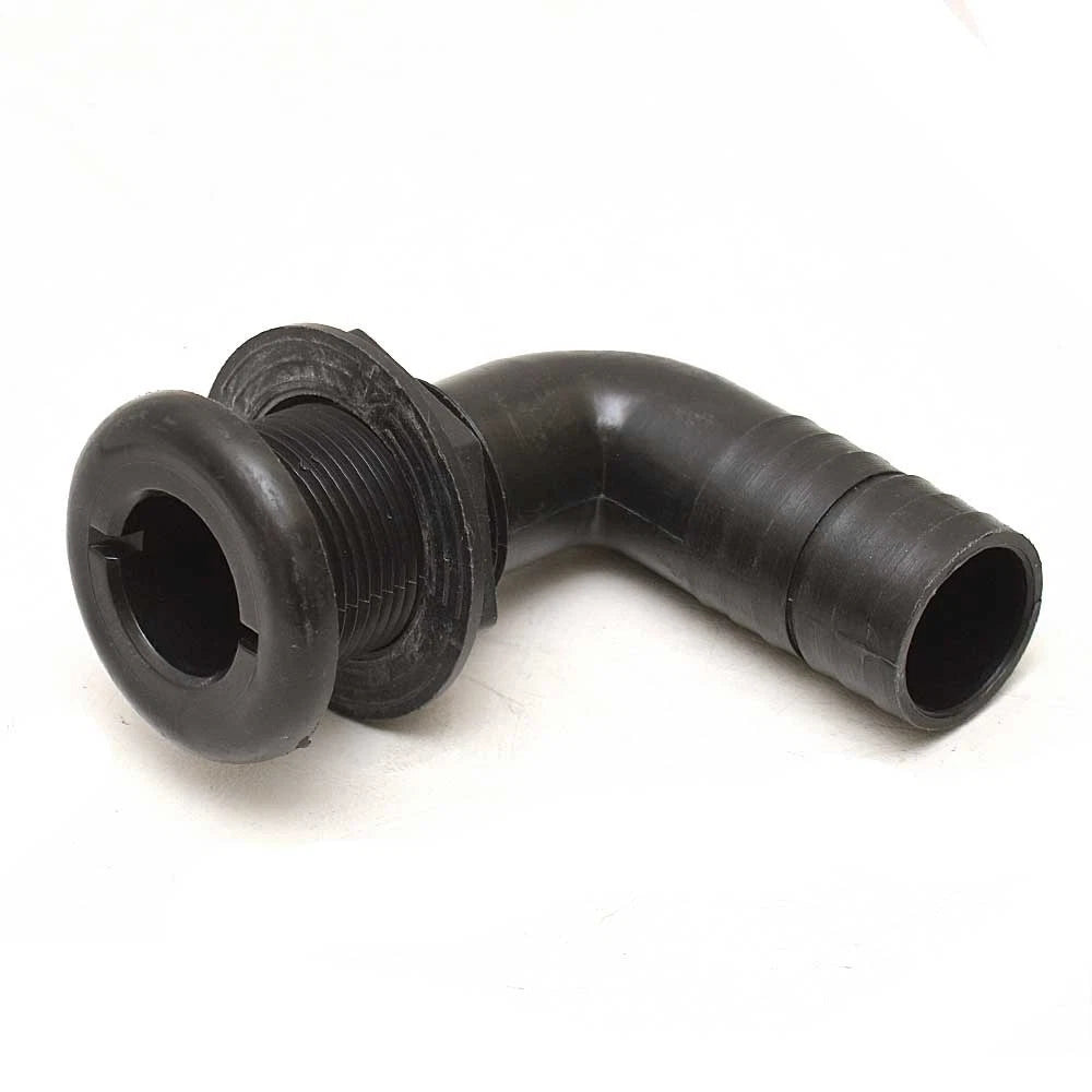 Lowe Boat Thru Hull Elbow 1857897 - 90 Degree 1 1/8 Inch Black Plastic