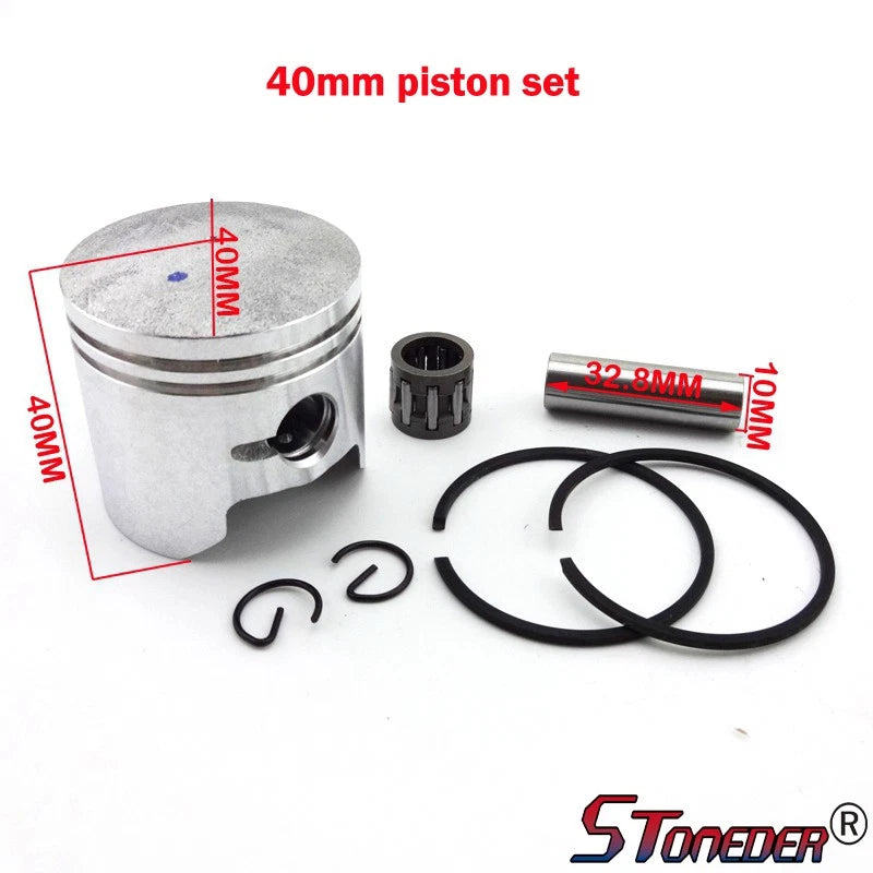 STONEDER 40mm Piston 10mm Pin for 2 Stroke 47cc Engine Pocket Dirt Bike