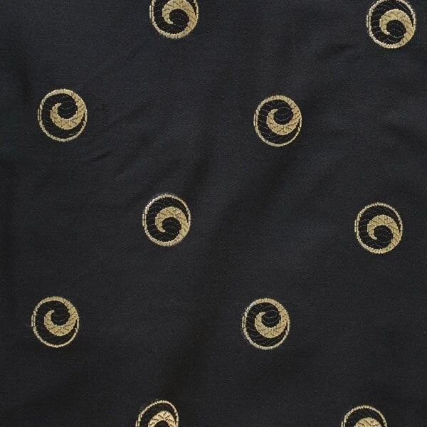 Larson Boat Fabric - Swirl Circle Black - Gold 54 Inch (YD)