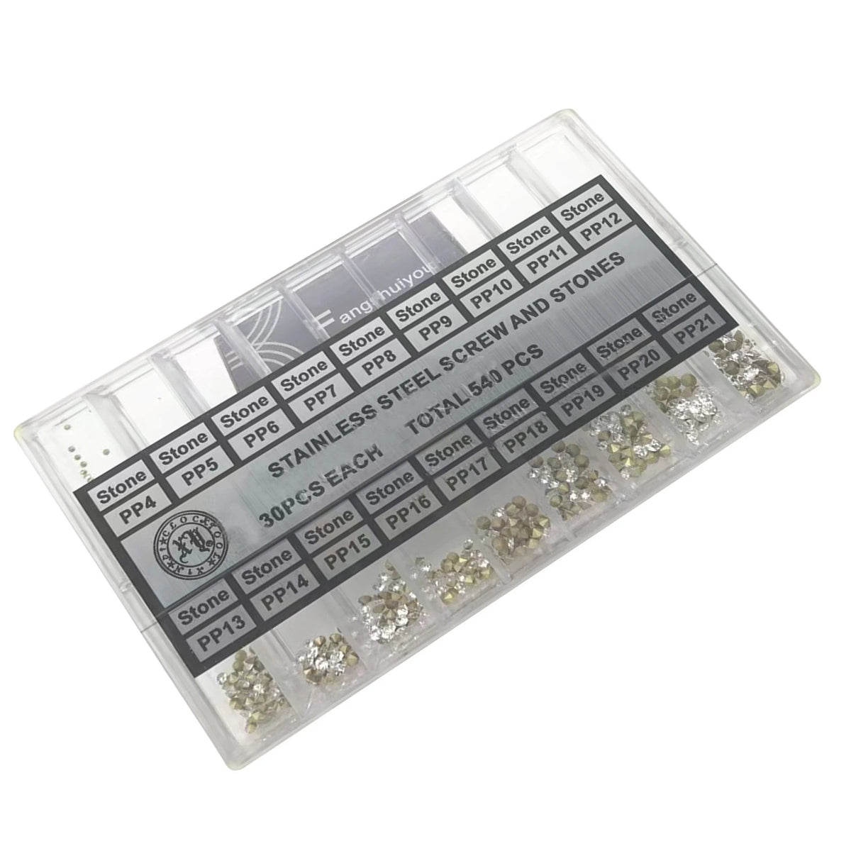 540PCS 18 Sizes Round Acrylic Watch Rhinestone for Replacement Watchmaker Tool