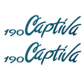 Rinker Boat Brand Decal - 190 Captiva Teal Stickers (pair)