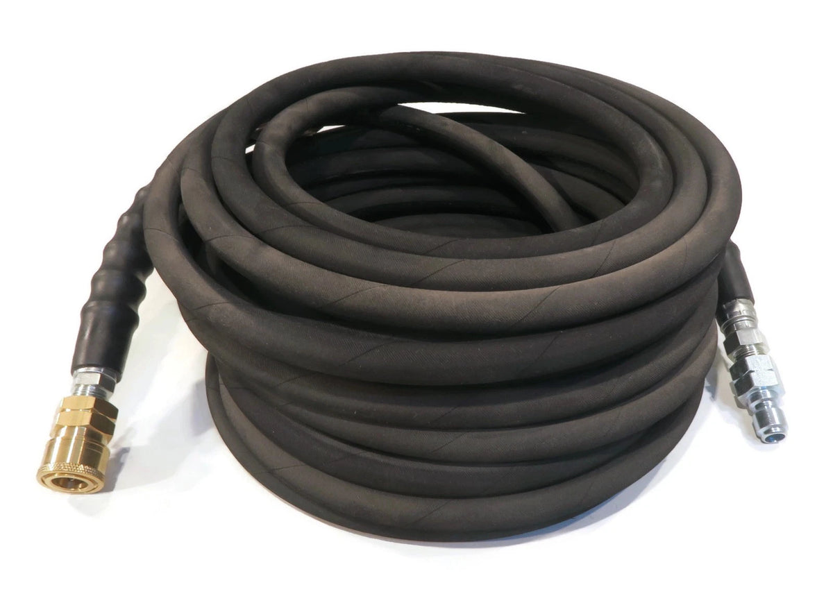 50' Black Hose with Quick Connects for Pressure Washers & Power Washers
