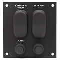Tracker Boat Switch Panel 118488 - 3 1/2 X 3 5/8 Inch Black Plastic