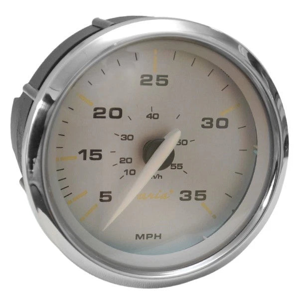 Faria Boat Speedometer Gauge SE9797A - 35 MPH Kronos Silver 3 1/4 Inch