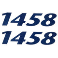 Lowe Boat Brand Decals - V1458 Navy Blue 5 1/2 X 1 1/2 Inch (pair)
