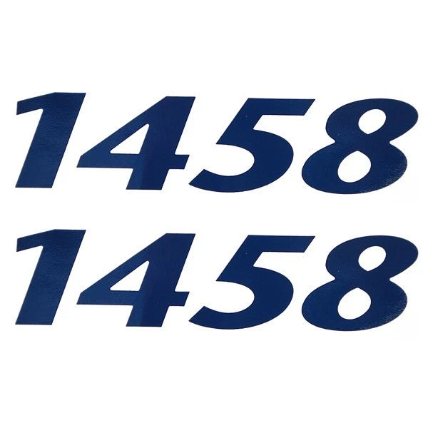 Lowe Boat Brand Decals - V1458 Navy Blue 5 1/2 X 1 1/2 Inch (pair)