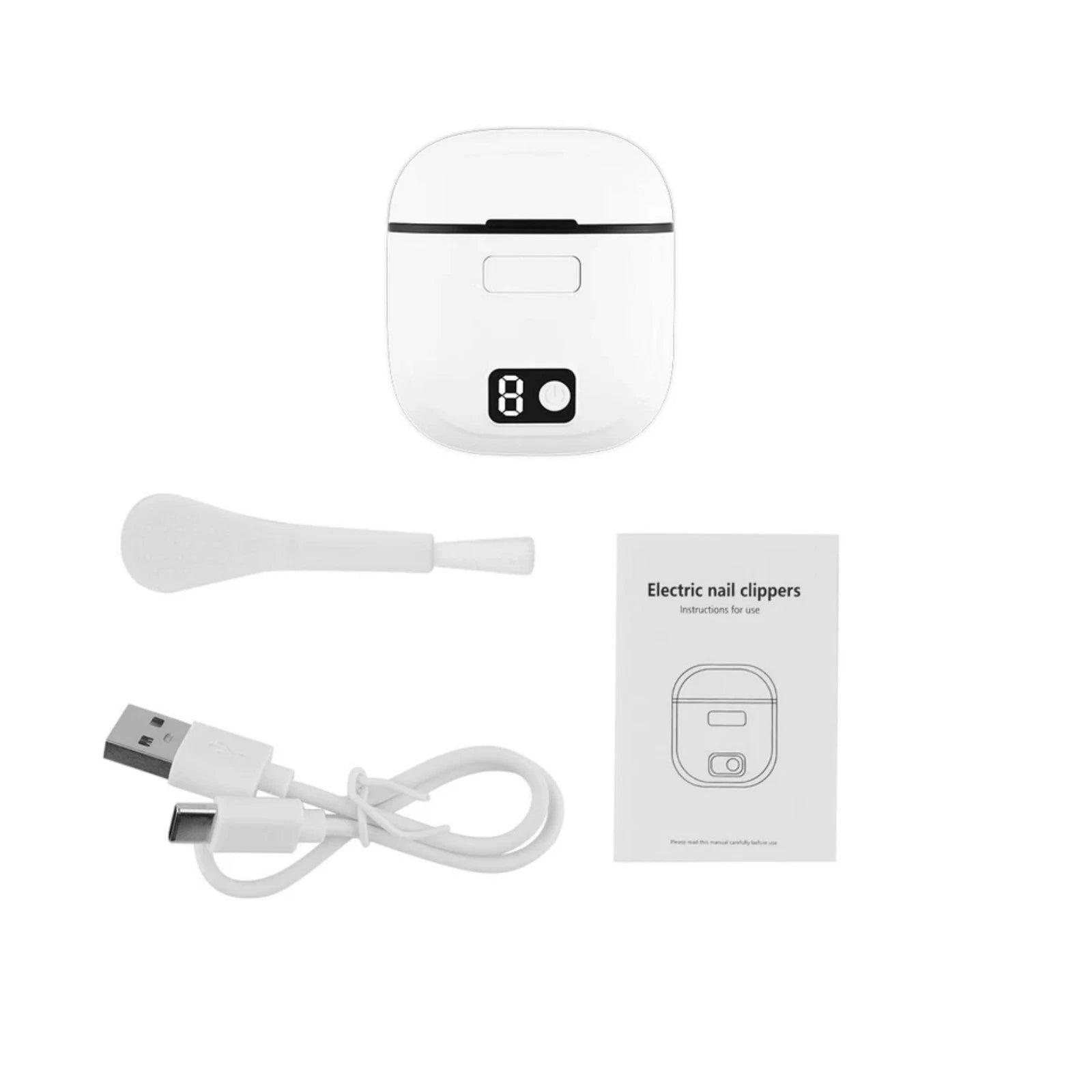 Electric Nail Grinder with Digital Display Screen & 5 Hours Battery Life White