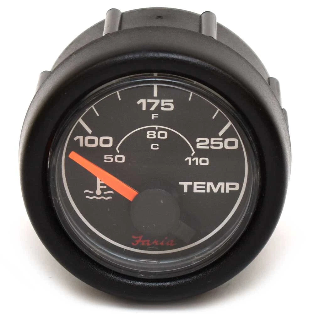 Faria Boat Water Temperature Gauge GP7150A - 2 Inch Black