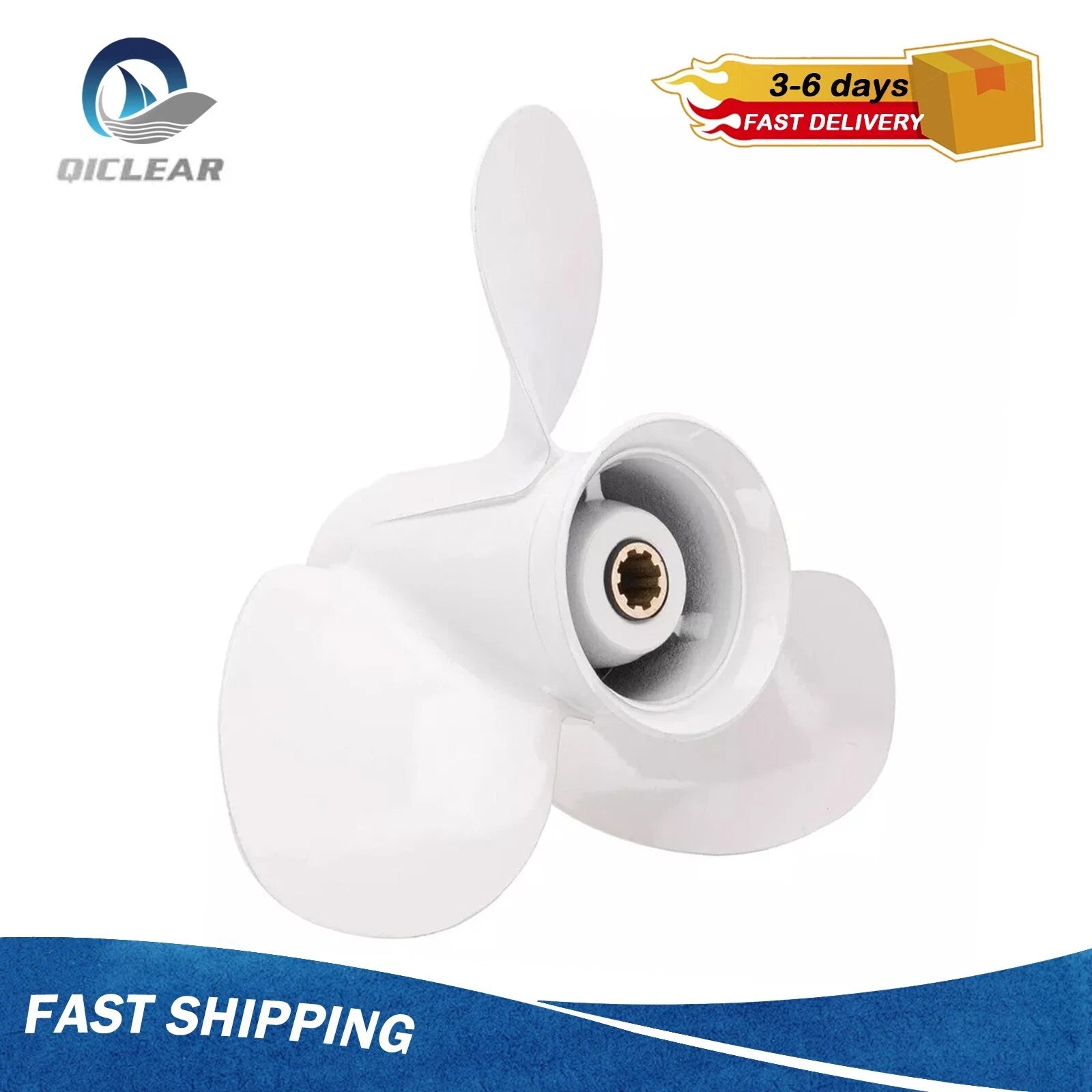Aluminum 9.25 X 11 Boat Propeller for YAMAHA Engine 9.9-20HP 8 Spline Tooth,RH