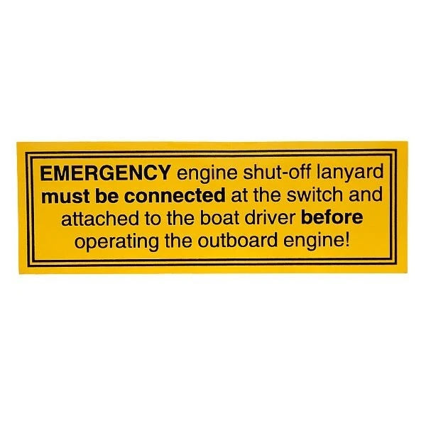 Ranger Boat Warning Decal 1860637 - Emergency Engine Shut-Off Sticker