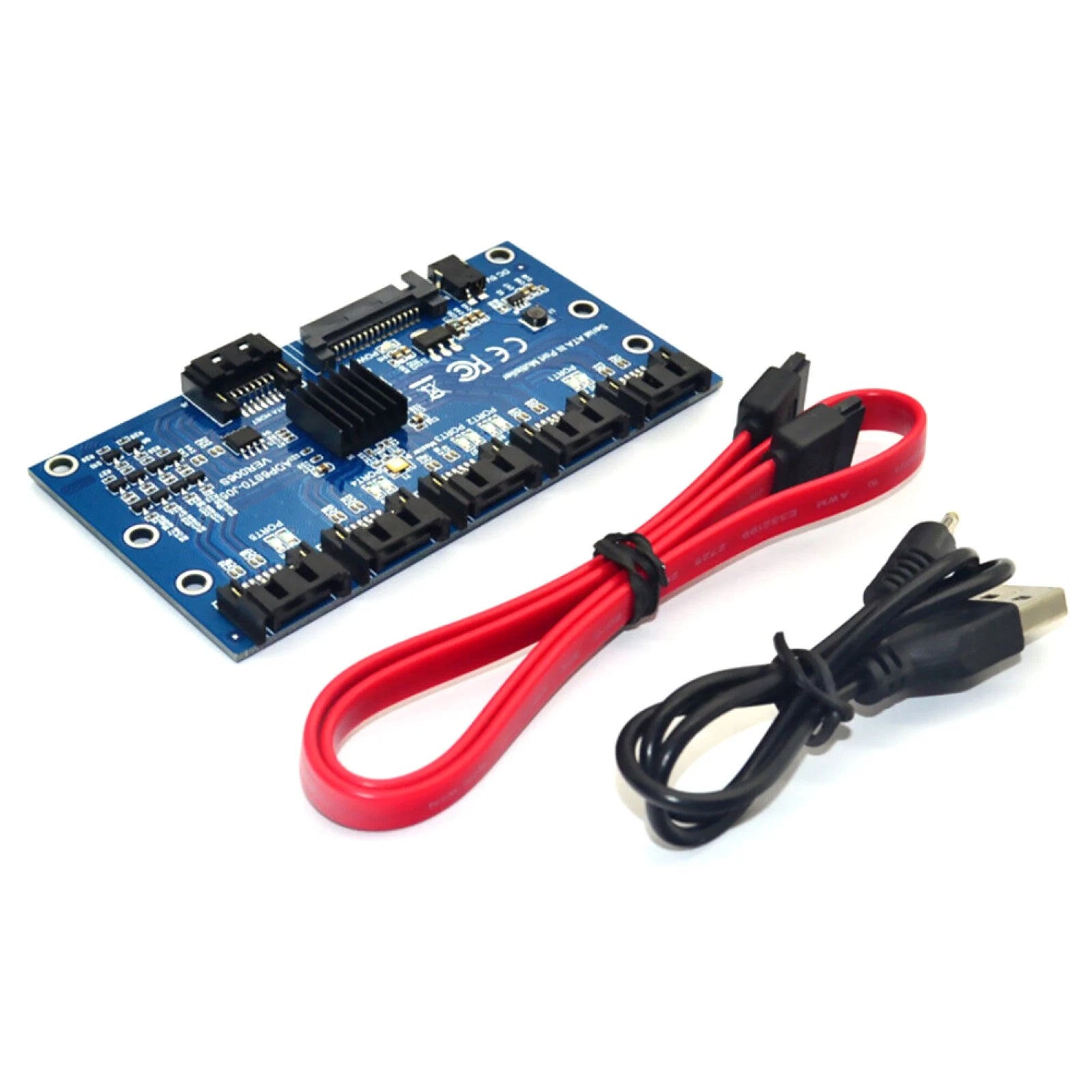 SATA3.0 Card 1 to 5 Port ExpansionCard Mainboard 6Gbps Riser Card Hub Adapter Y