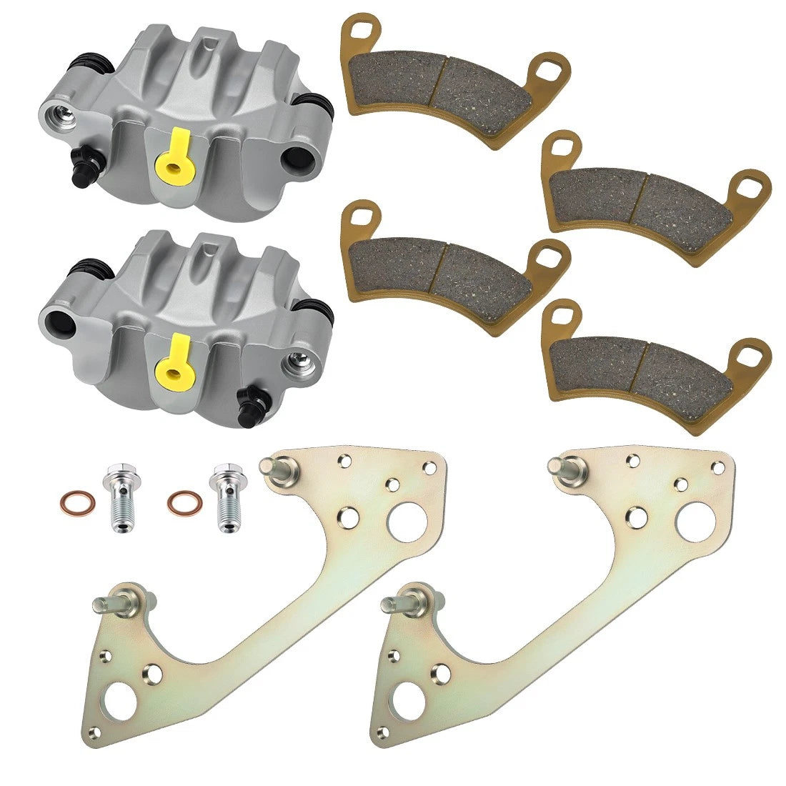 Front Brake Calipers & Pads for Polaris RZR 4 800 RZR 900 1000 XP 4 2010-2015