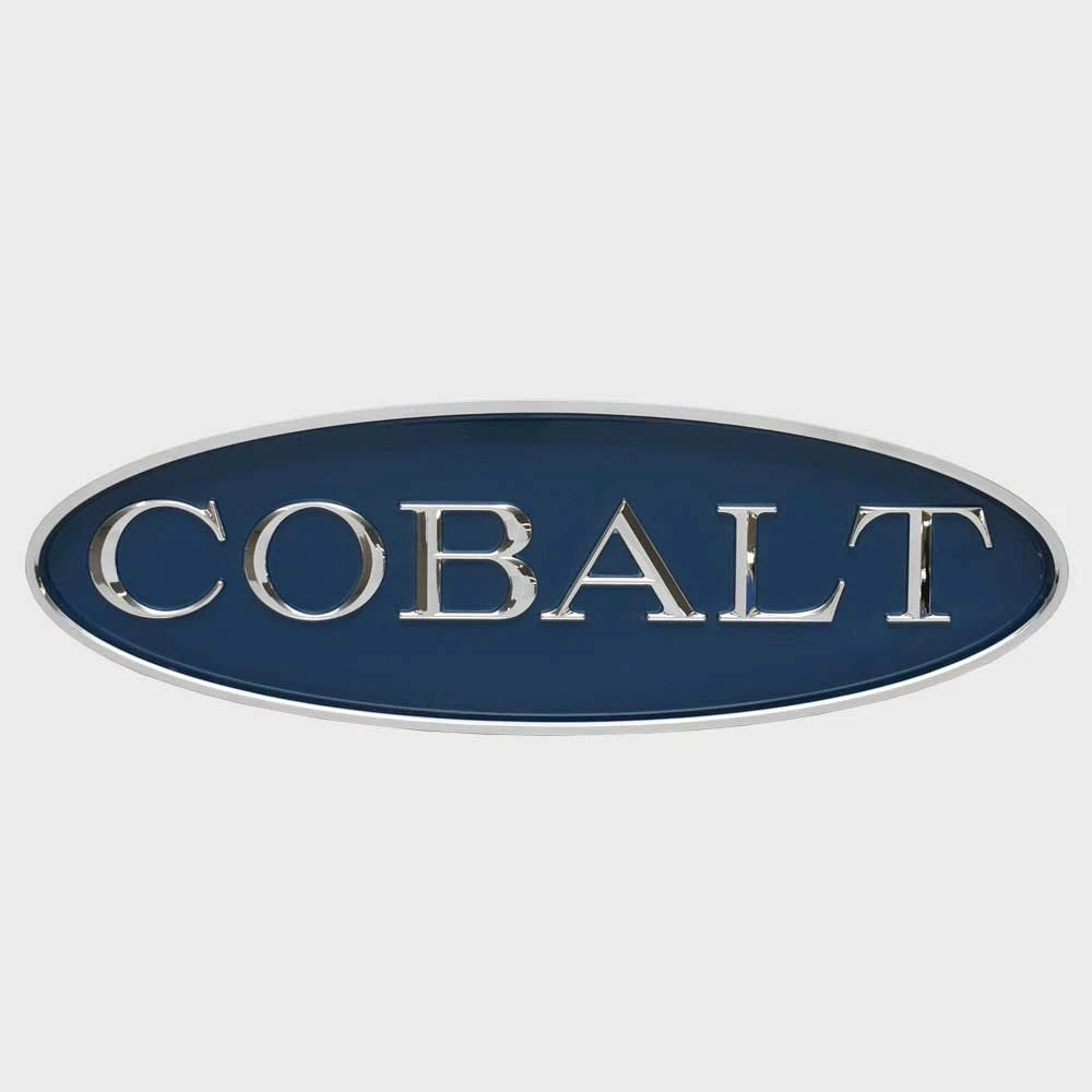 Cobalt Boat Logo Emblem 453132 - Silver - Blue 12 3/4 Inch