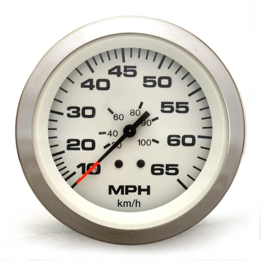 Teleflex Boat Speedometer Gauge 59713 - Lido 3 1/4 Inch Silver White