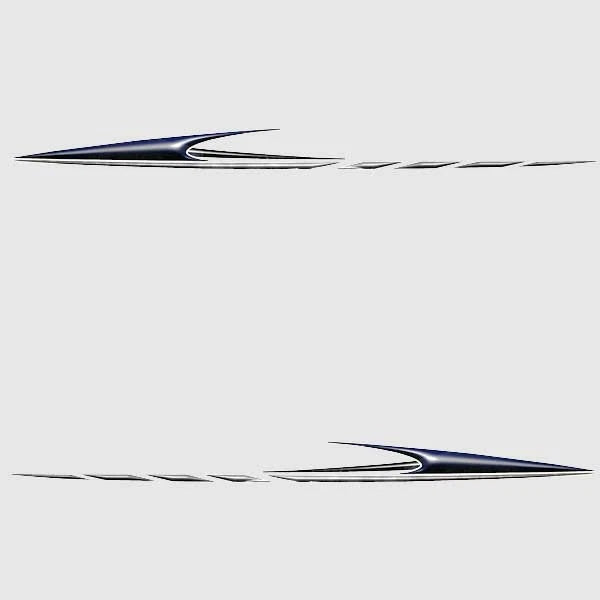 Glastron Boat Hull Decals - 2009 MX Stickers Black Blue (set of 2)