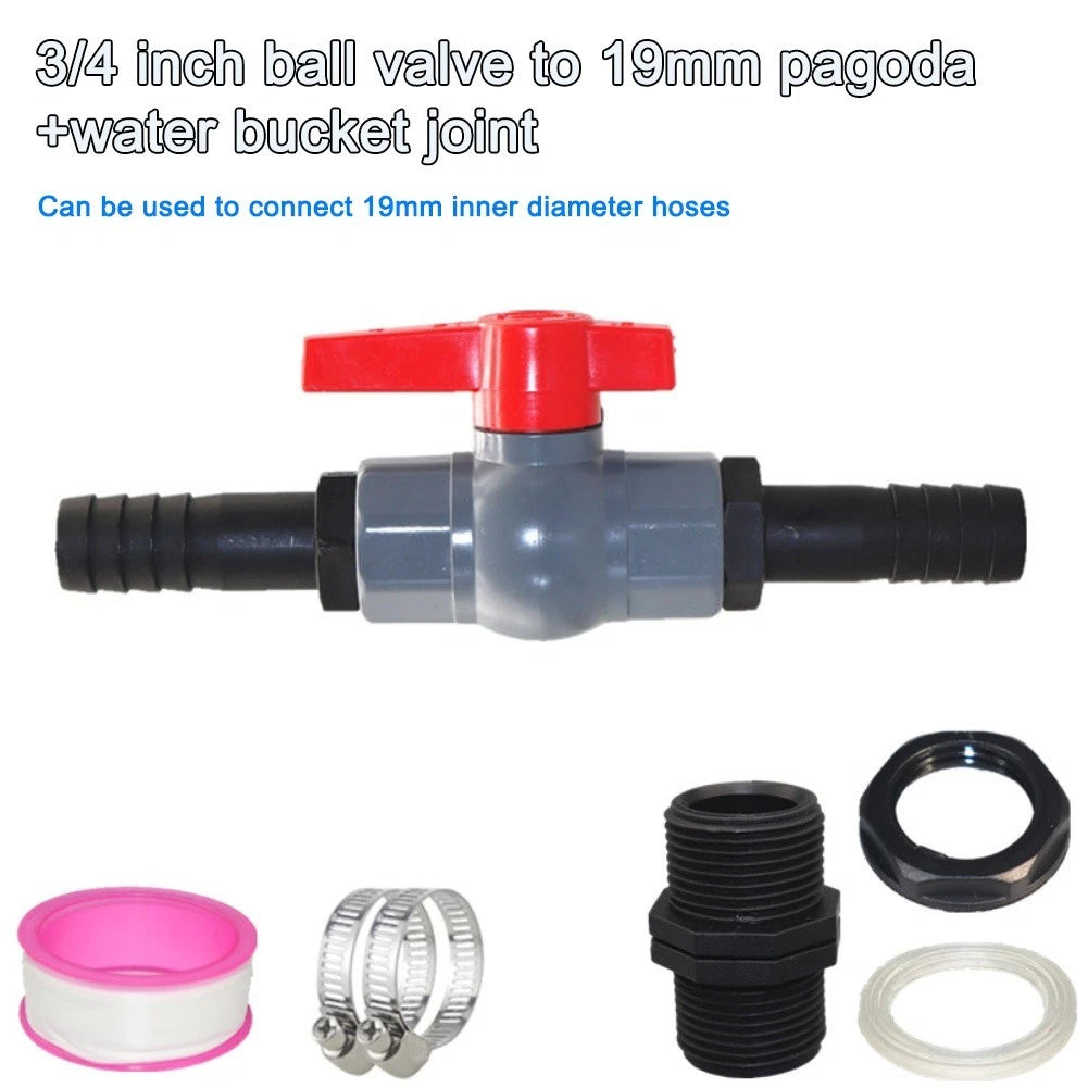 PVC Shut Off Valve with Hose Connector 19mm - 25mm - 32mm for Farm Use