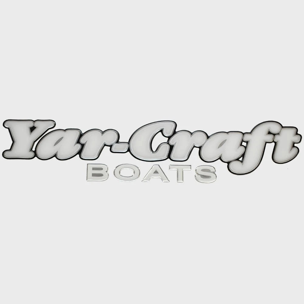 Yar-Craft Boat Raised Decal Sticker - White Silver Black