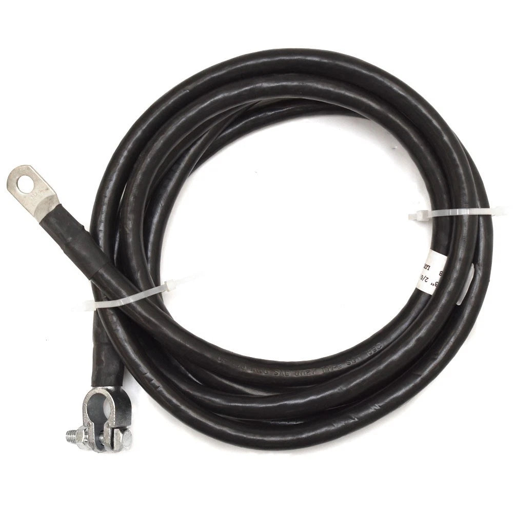 Boat Battery Cable - 2/0 AWG 10 Foot Black Wire with 3/8 Lug & Terminal