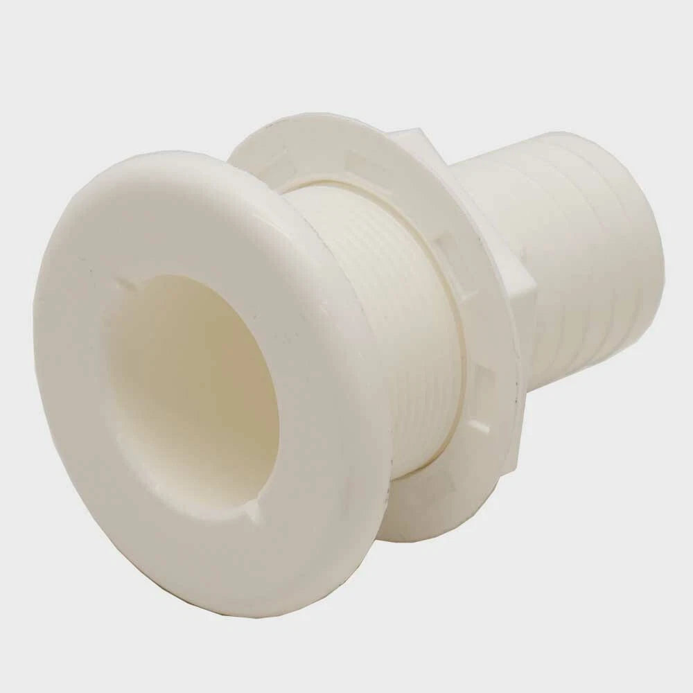 TH Marine Boat Straight Thru Hull TH-1502-B - 1 1/2 Inch White Plastic