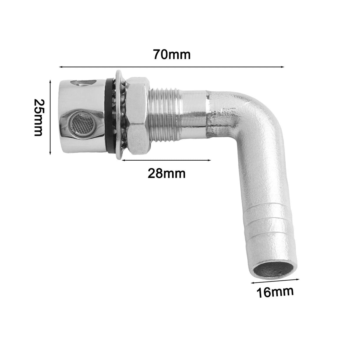 Boat Fuel Tank Vent in 316 Stainless Steel for Efficient Airflow and Secure Fit