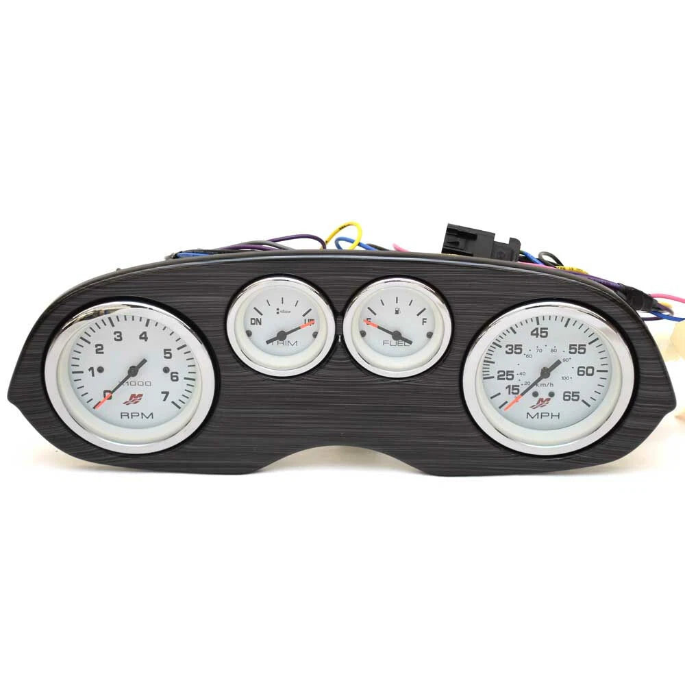 Lund Boat Gauge Panel 2207753 - Mercury 15 X 5 1/2 Inch Brushed Black