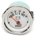 VeeThree Boat Voltmeter Gauge 68253F - Lido Elite 2 Inch White Silver