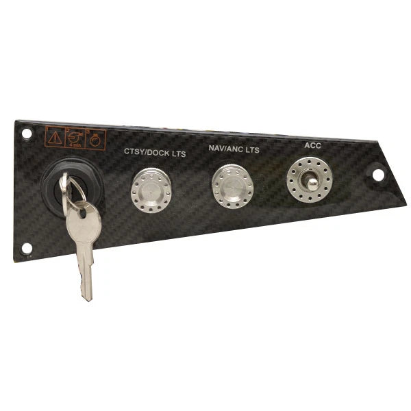 Four Winns Boat Ignition Switch Panel 025-4902 - Horizon Black Gray