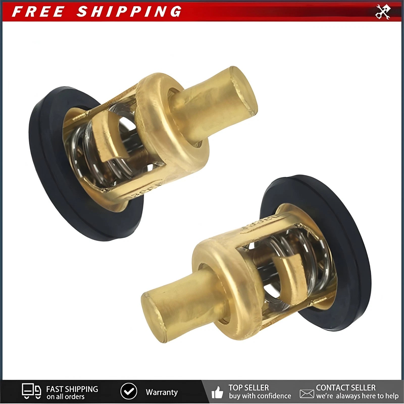 2 Pcs Thermostat for Johnson Evinrude 5HP 6HP 7.5HP 8HP 9.9HP 10HP 15HP 18HP