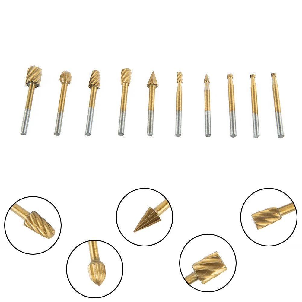 Milling Cutter Grind Drill Bit 1/4 - " 1/8 - " 10 PCS Engraving Shank for Metal