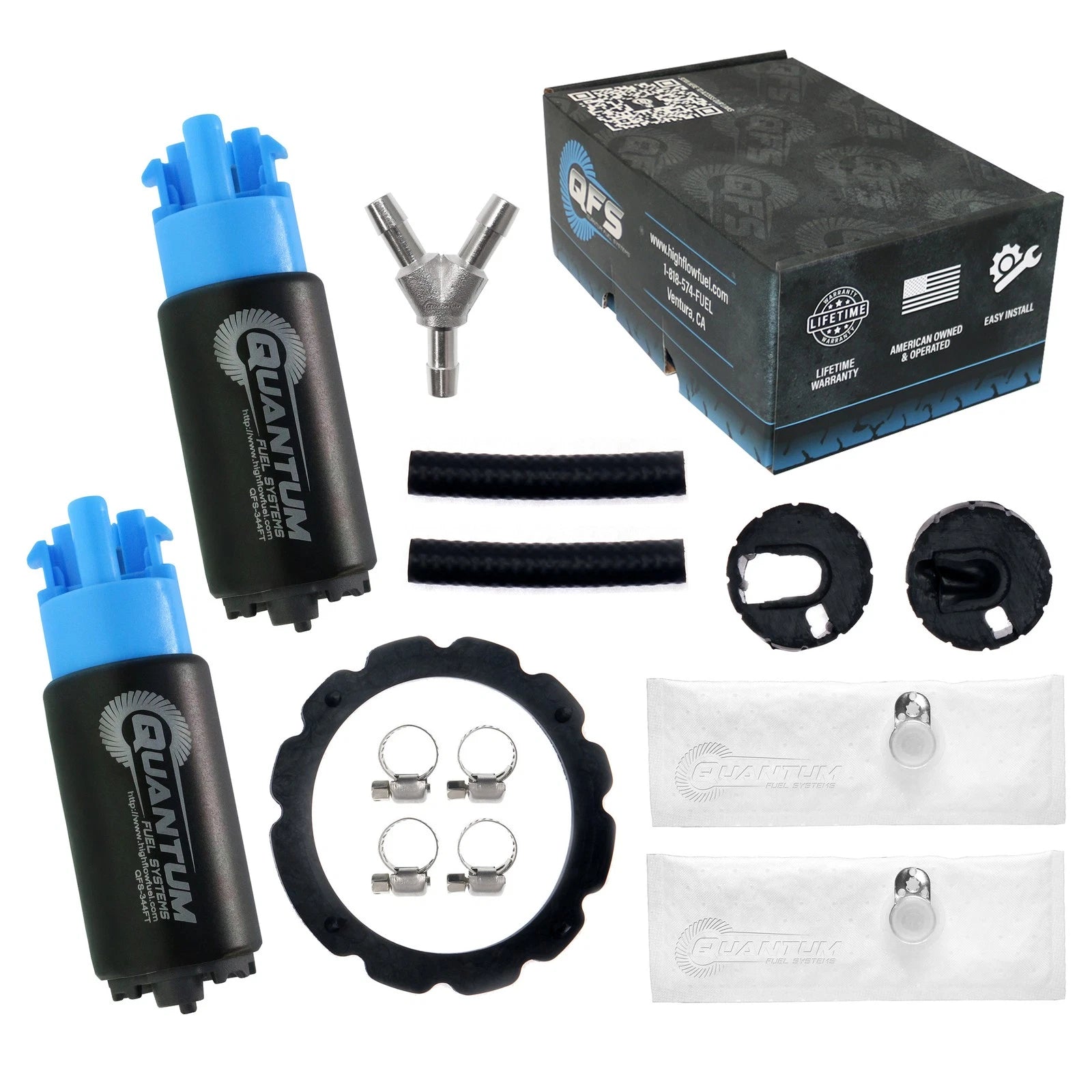 QFS Dual 340LPH Fuel Pumps for 1999-2004 SVT Lightning Harley Replace 9-651-1013