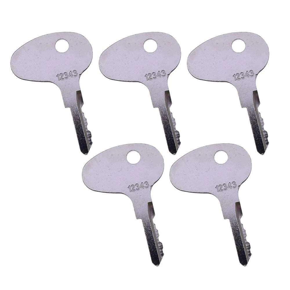 Caterpillar Forklift Starter Ignition Key 12343 Set of 5 Keys Mitsubishi