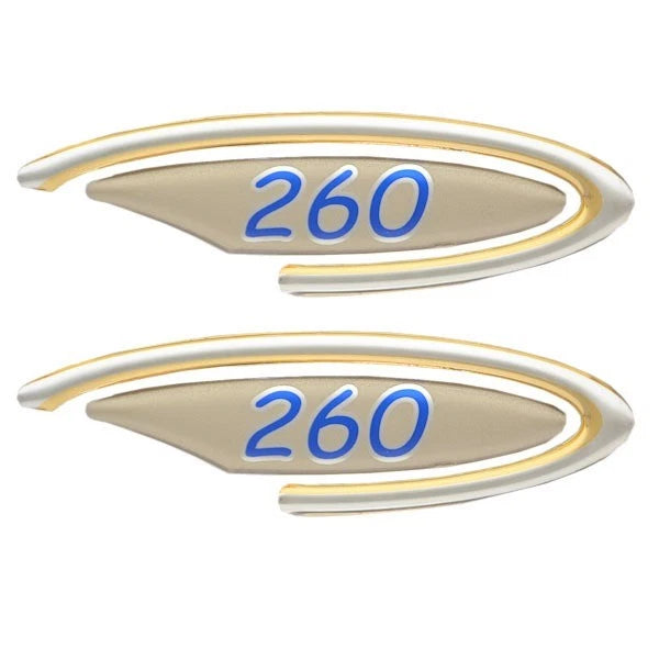 Four Winns Boat Raised Decals 055-2753 - 260 Gold - Silver - Blue Pair