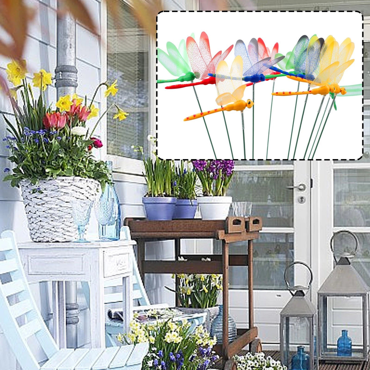 25*9cm Dragonfly Decorate Outdoor Courtyard Simulation Dragonfly Background Wall